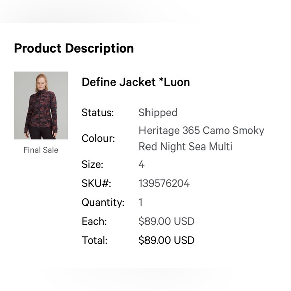 Lululemon women’s define jacket size 4 - Picture 11 of 13